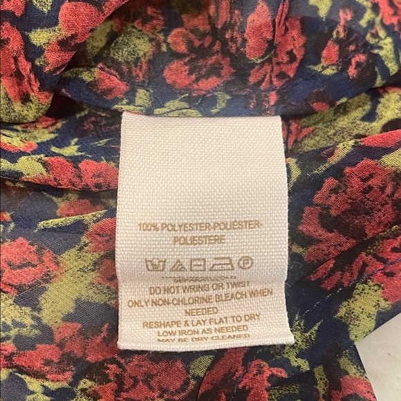 FREE PEOPLE Easy Rider Floral Sheer Button Down Blouse Size XS - Picture 8 of 8